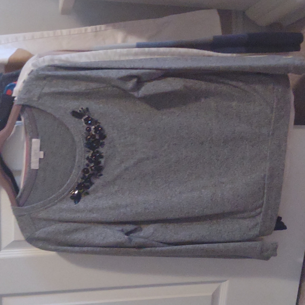 Loft Women's long sleeve beaded shirt size medium